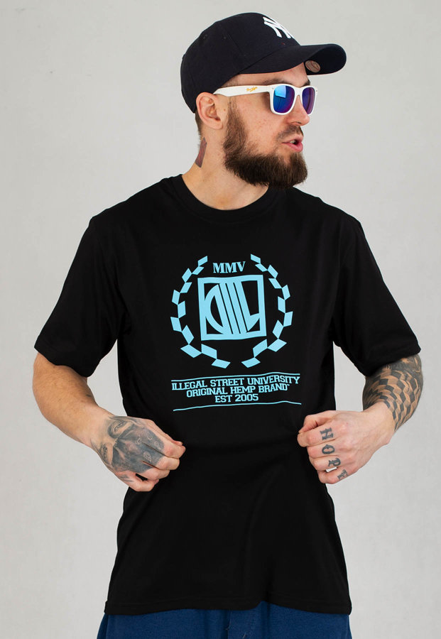 T-shirt Diil Laur czarno niebieski