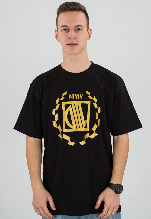 T-shirt Diil Laur czarno złoty