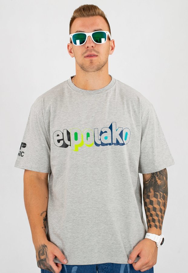 T-shirt El Polako 3D szary