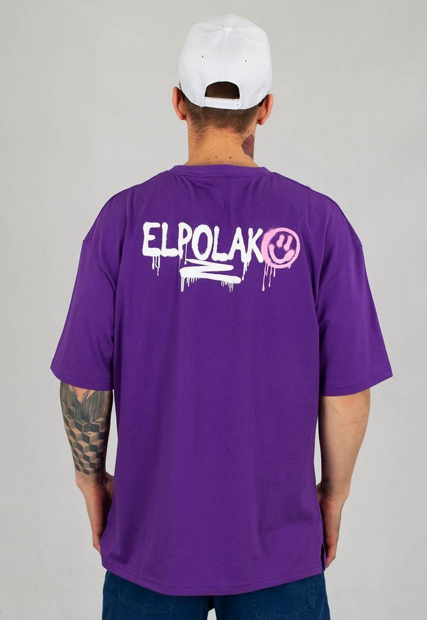 T-shirt El Polako Baggy Spray fioletowy