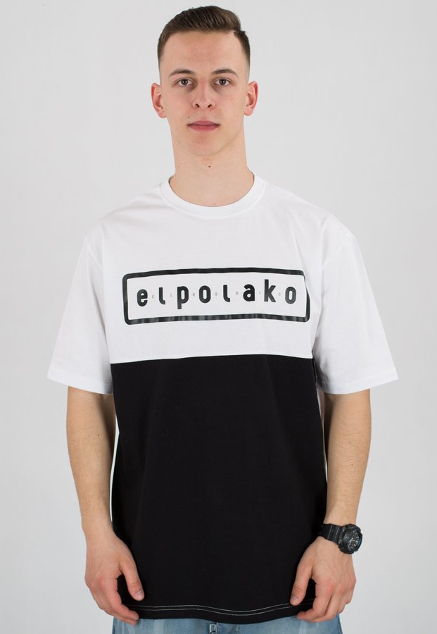 T-shirt El Polako Classic Style biało czarny