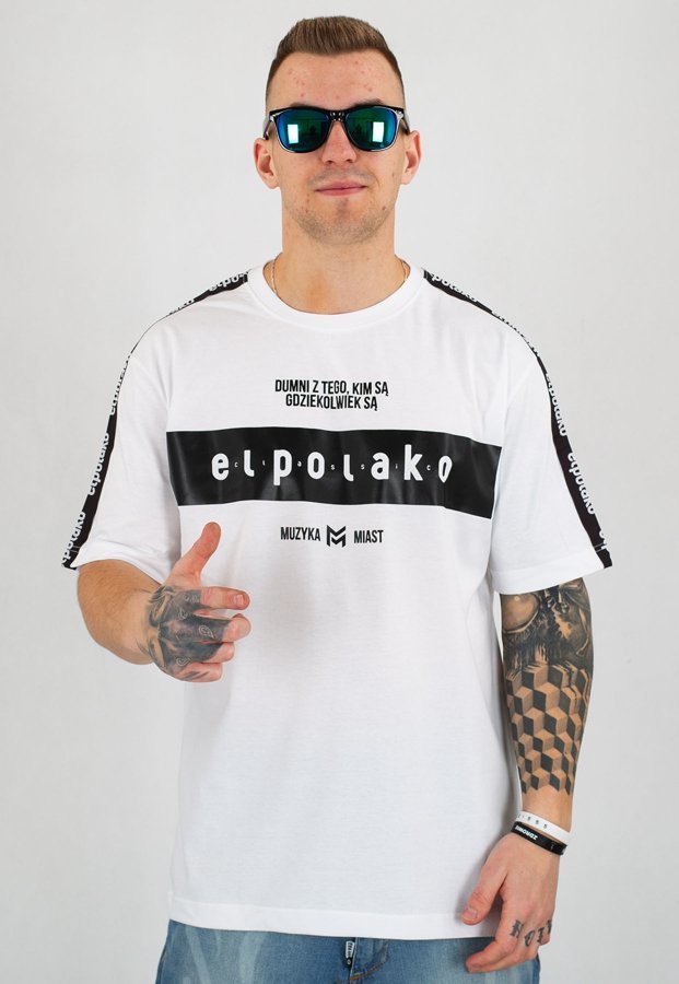 T-shirt El Polako EP Belt biały