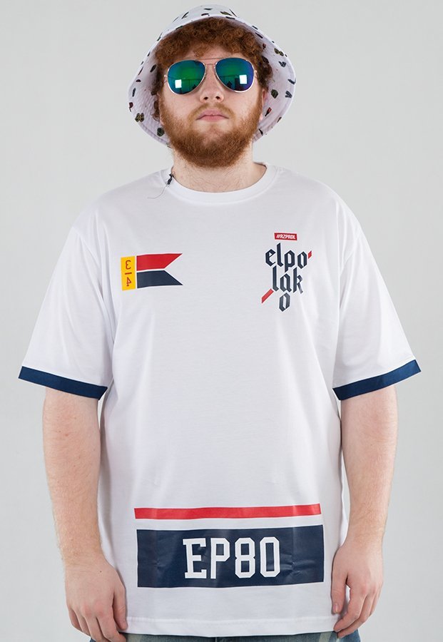 T-shirt El Polako Flag biały