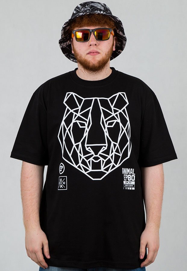 T-shirt El Polako Geometric Tiger czarny