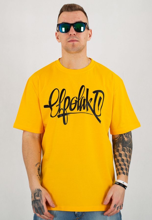 T-shirt El Polako Handmade żółty