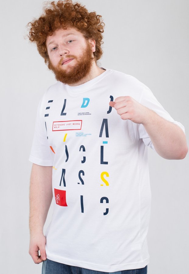 T-shirt El Polako Letters Cut biały