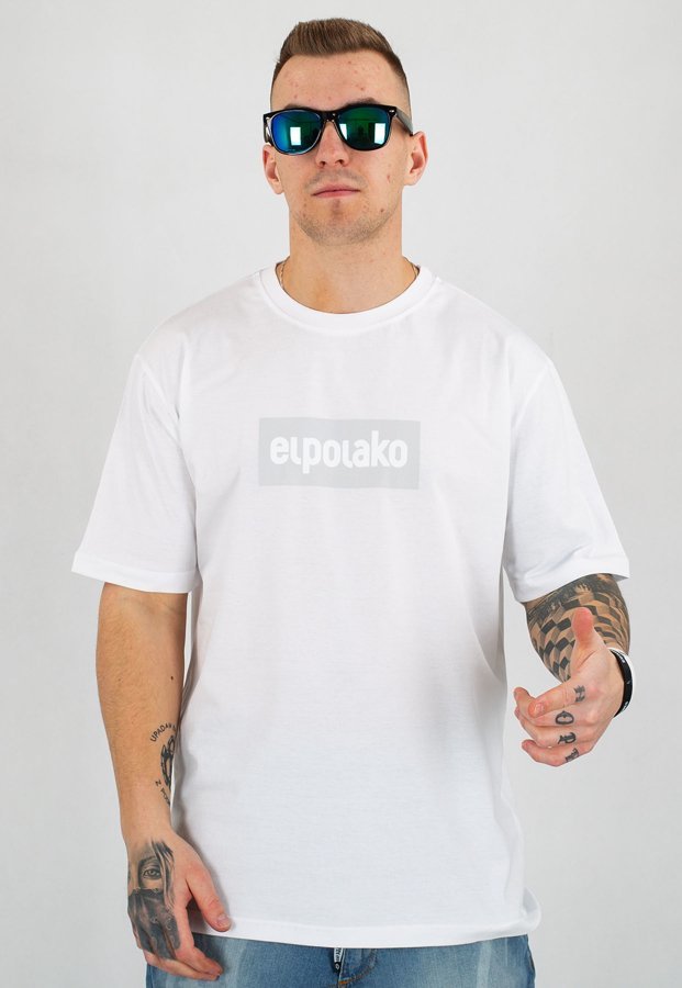 T-shirt El Polako Logobox biały