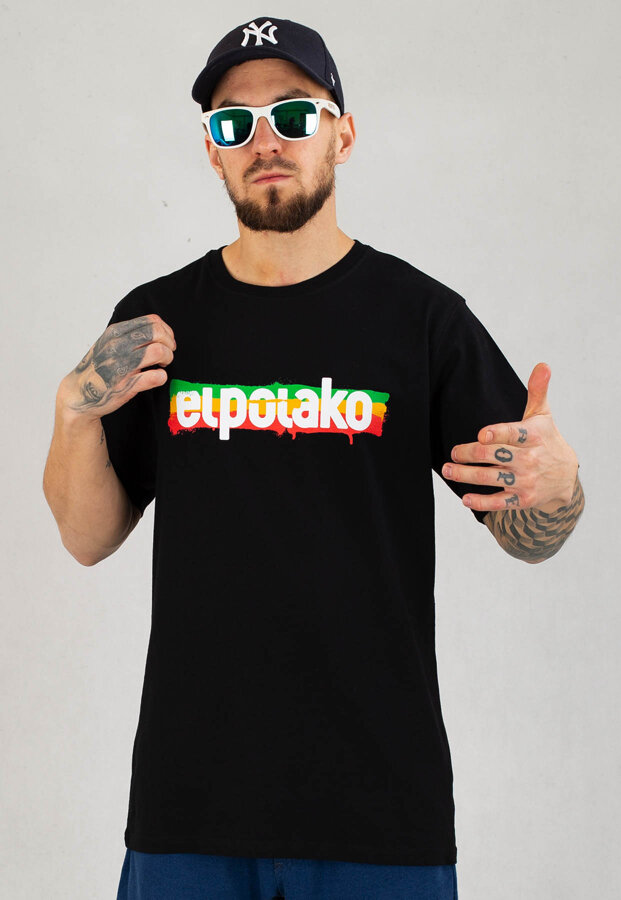 T-shirt El Polako Rasta czarny