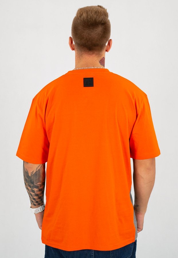 T-shirt El Polako School pomarańczowo szary