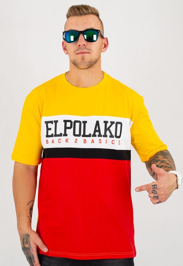 T-shirt El Polako School żółto czerwony