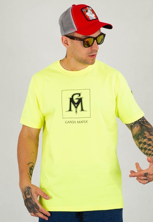 T-shirt Ganja Mafia Black limonkowy