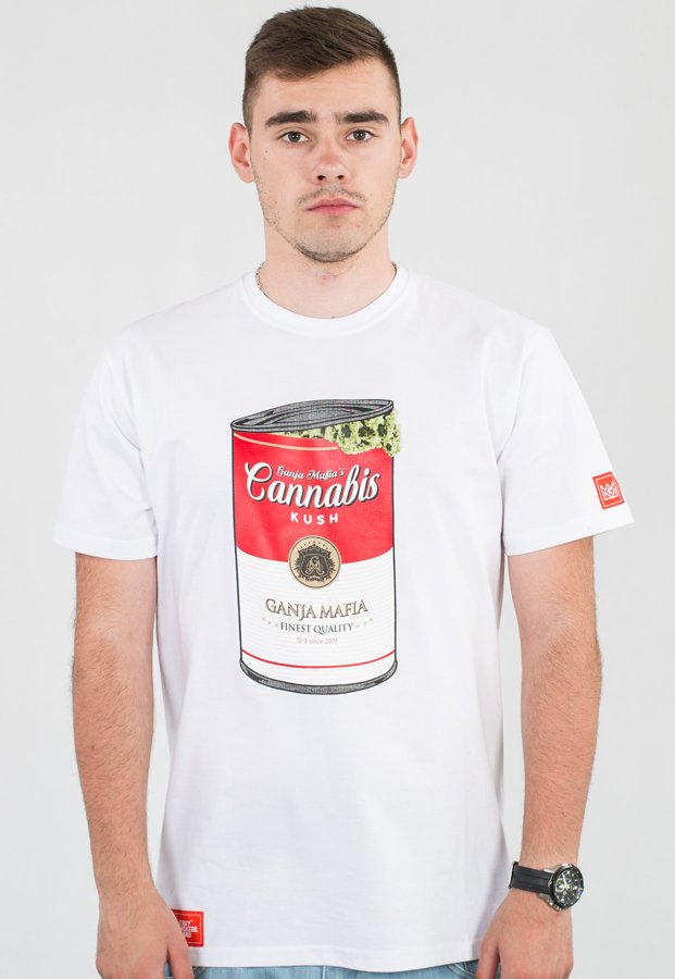 T-shirt Ganja Mafia Cannabis biały