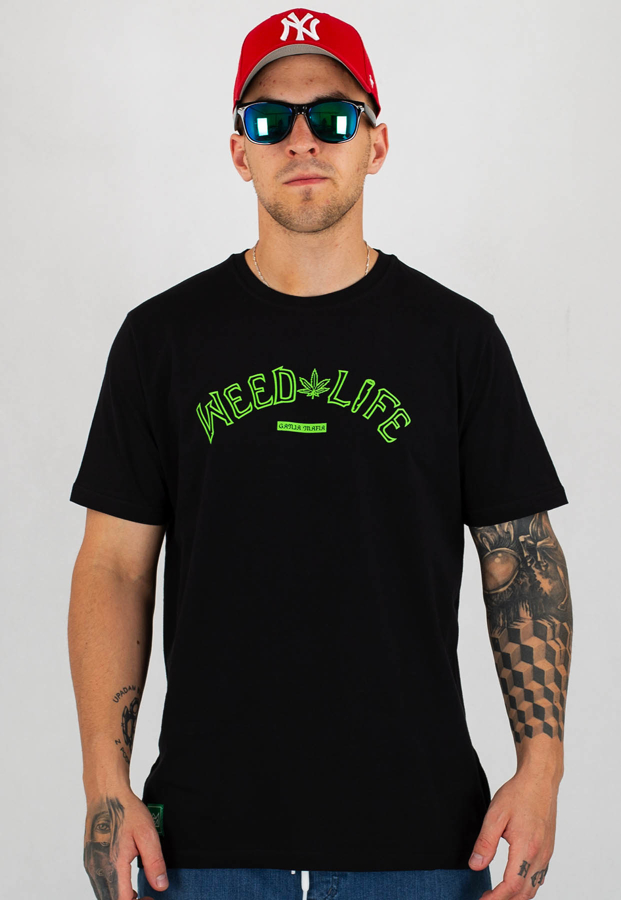 T-shirt Ganja Mafia Weedlife czarno zielony