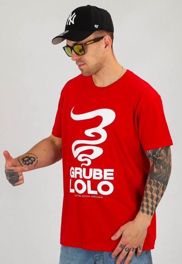 T-shirt Grube Lolo Dymek czerwony