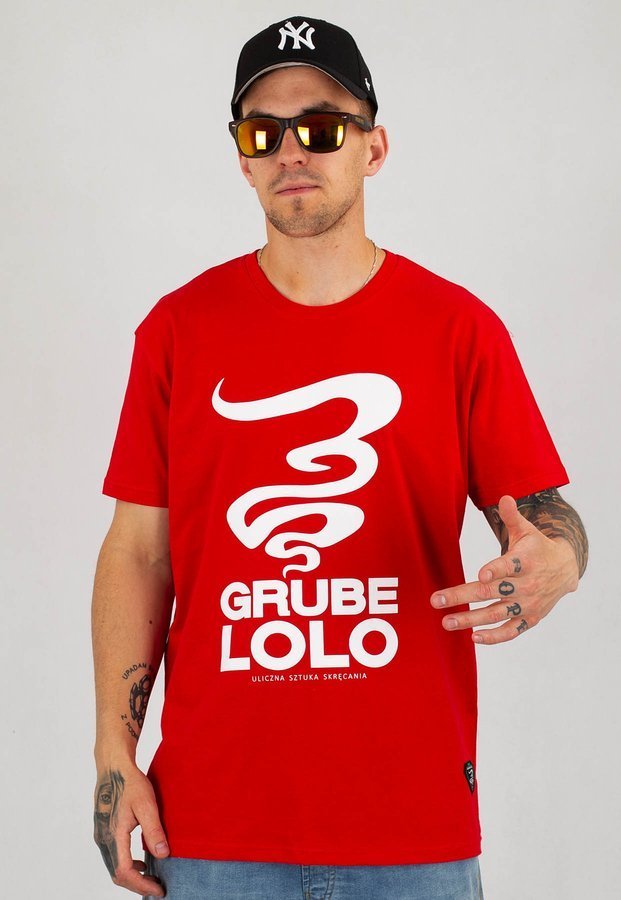 T-shirt Grube Lolo Dymek czerwony