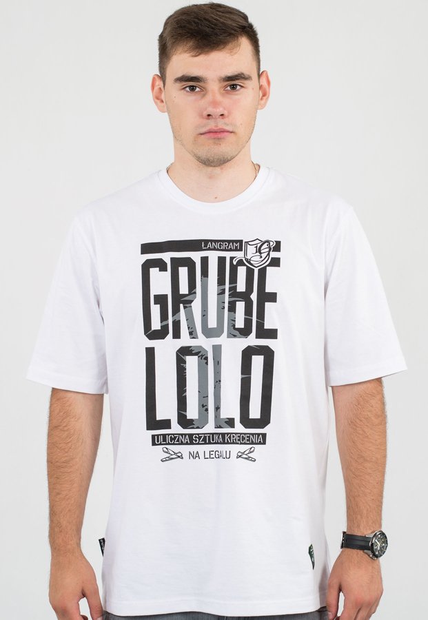 T-shirt Grube Lolo Krzun biały