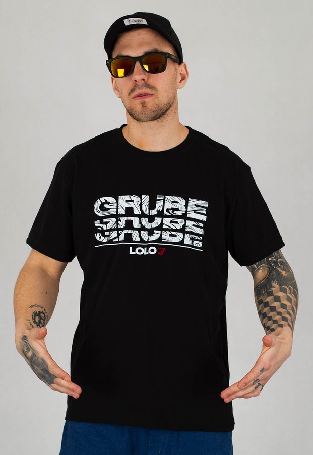 T-shirt Grube Lolo Triple Logo czarny