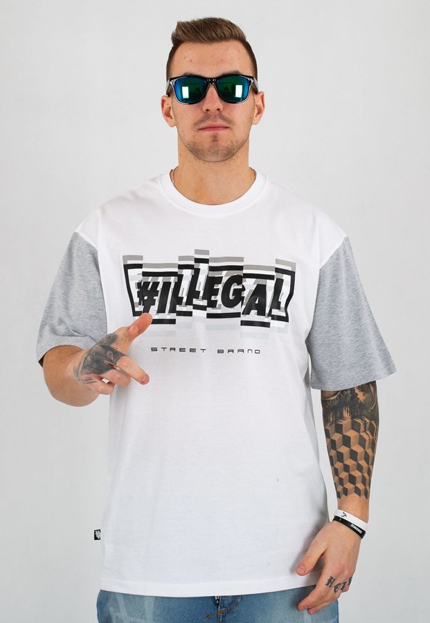 T-shirt Illegal Holo biały