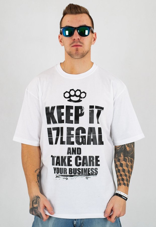 T-shirt Illegal Keep It biały
