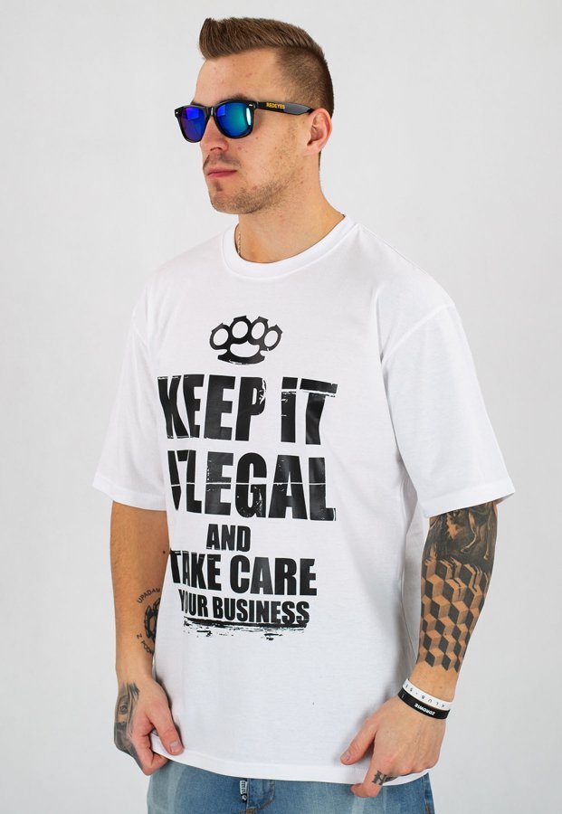 T-shirt Illegal Keep It biały