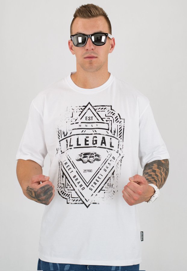 T-shirt Illegal Logo biały