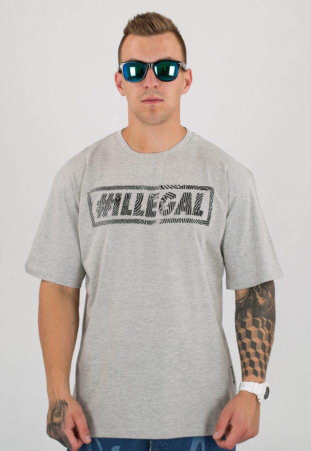 T-shirt Illegal Odcisk szary