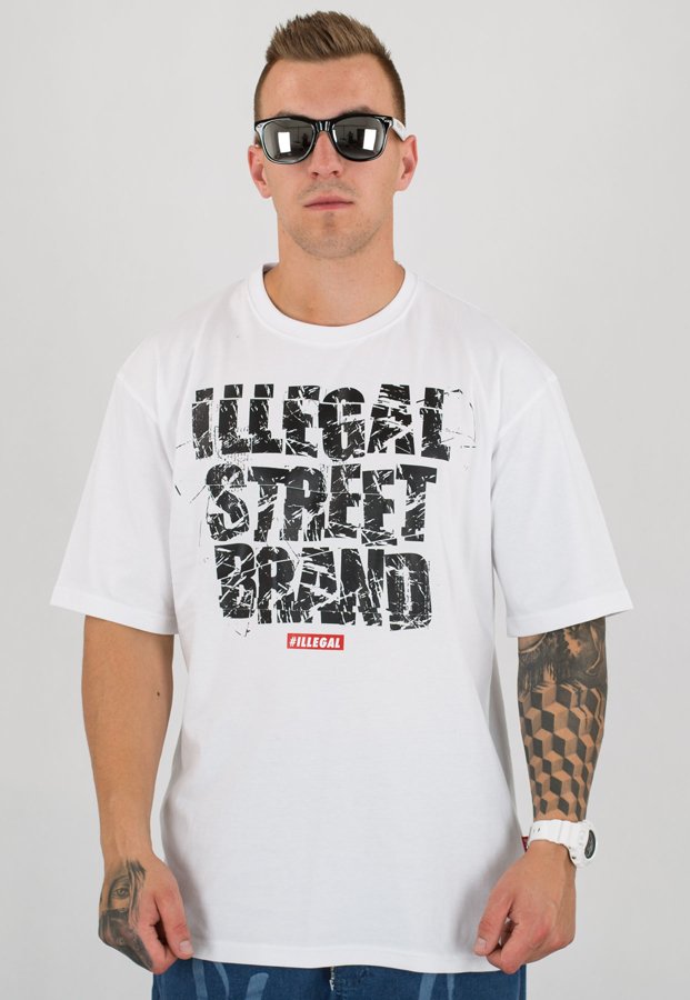 T-shirt Illegal Street Brand biały