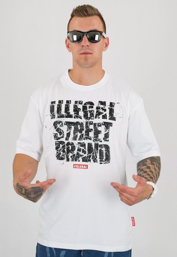 T-shirt Illegal Street Brand biały