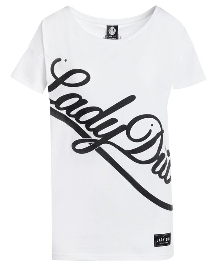T-shirt Lady Diil Sideways biały