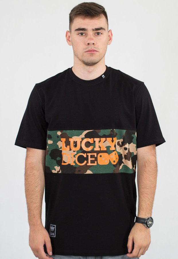 T-shirt Lucky Dice Cut Color czarny