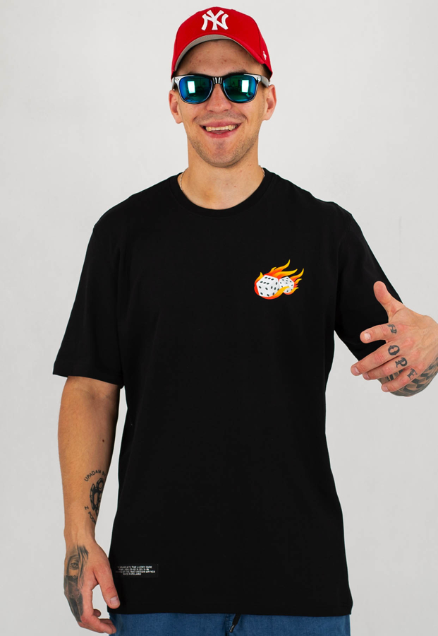 T-shirt Lucky Dice Fire Dice czarny