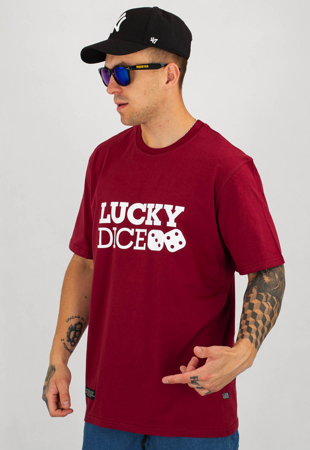 T-shirt Lucky Dice Logo bordowy