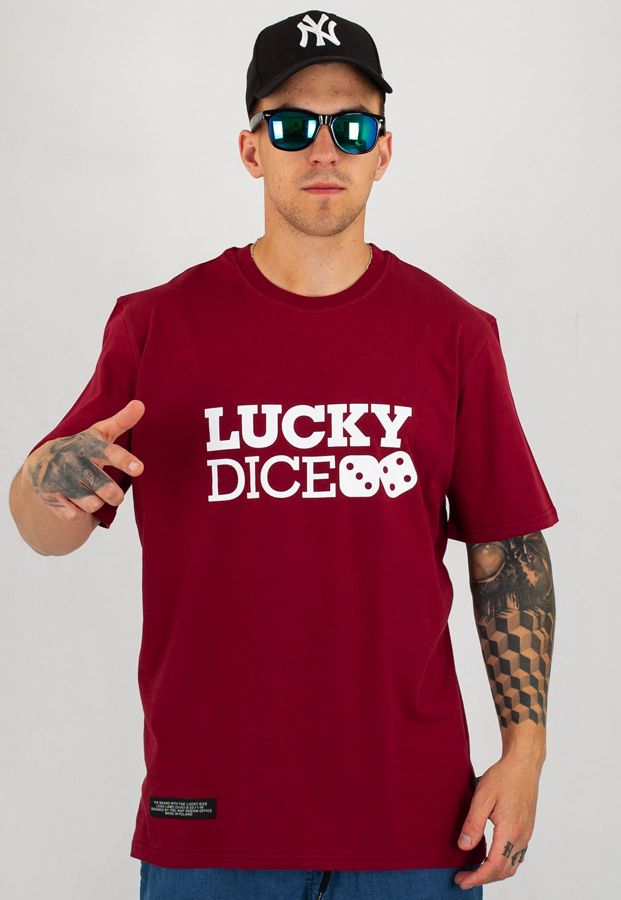 T-shirt Lucky Dice Logo bordowy
