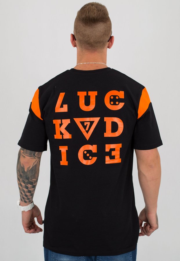 T-shirt Lucky Dice Nine Letters czarno pomarańczowy