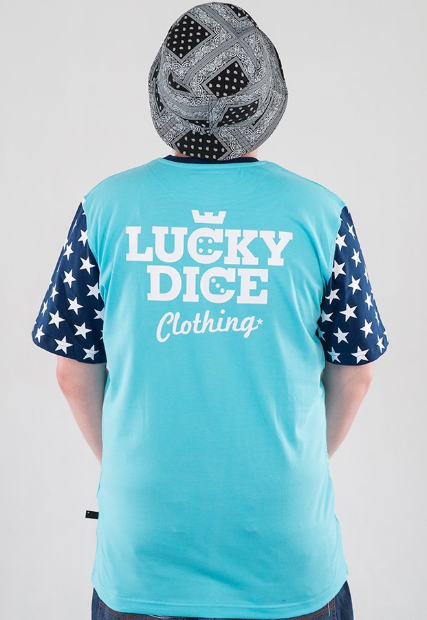T-shirt Lucky Dice Star niebieski