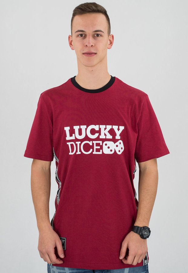 T-shirt Lucky Dice Tape bordowy