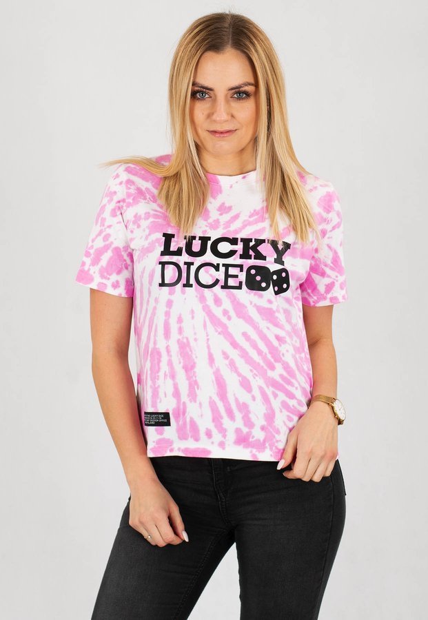 T-shirt Lucky Dice Tie różowy