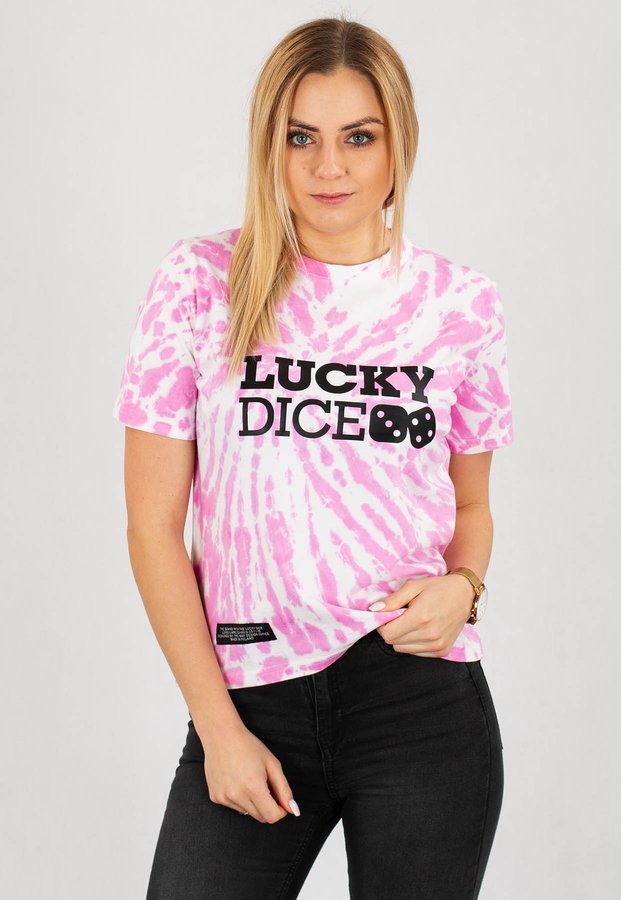T-shirt Lucky Dice Tie różowy