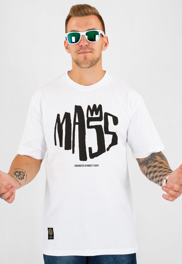 T-shirt Mass Crown biały