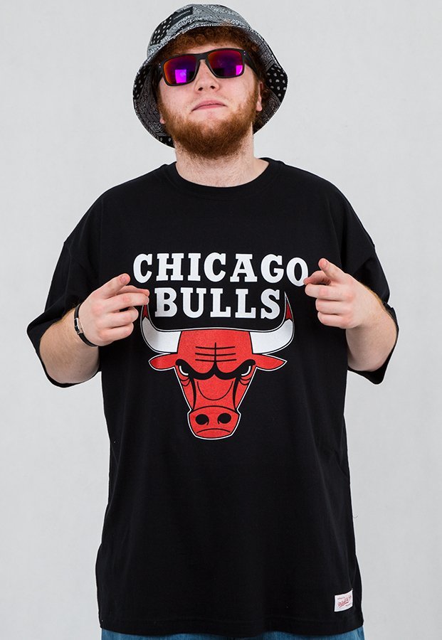 T-shirt Mitchell & Ness NBA Logo Chicago Bulls czarny