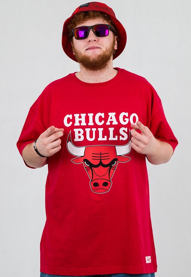 T-shirt Mitchell & Ness NBA Logo Chicago Bulls czerwony