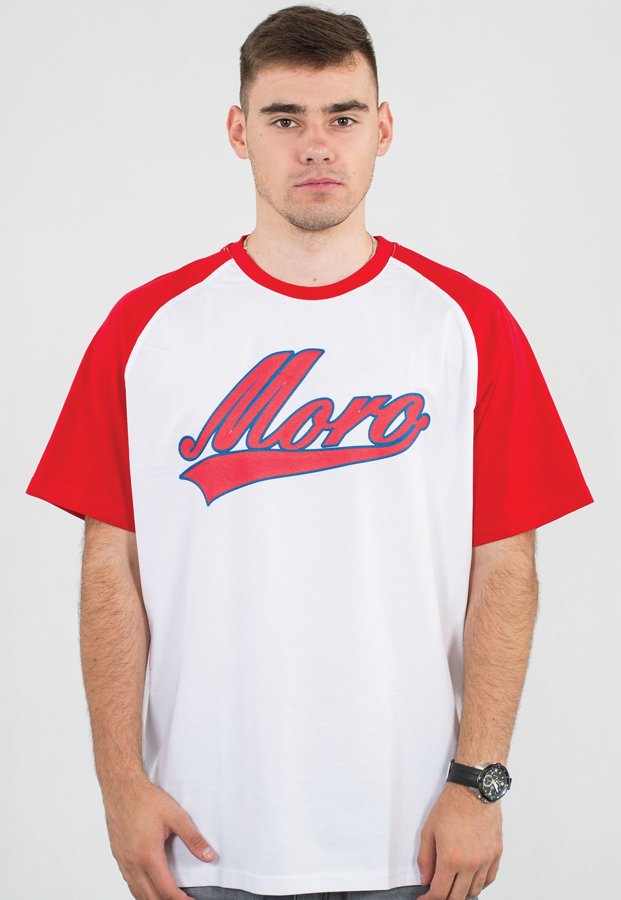 T-shirt Moro Sport Baseball Academic biało czerwony