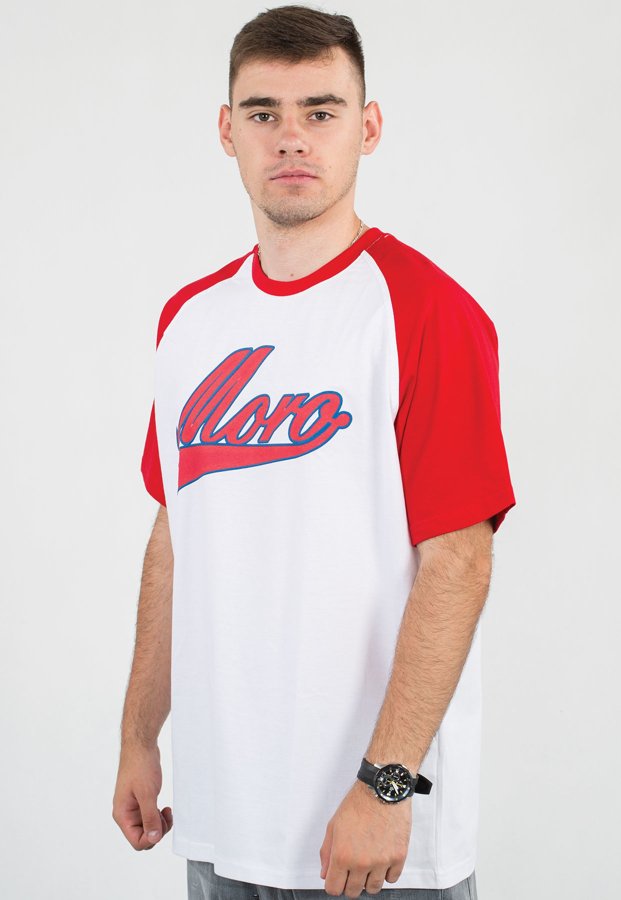 T-shirt Moro Sport Baseball Academic biało czerwony