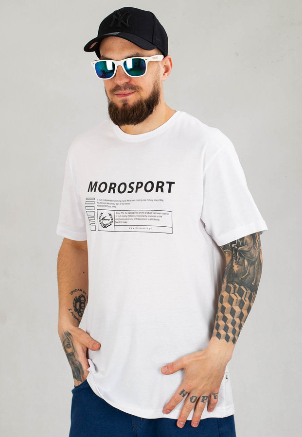 T-shirt Moro Sport Moro Rectangle Dark biały