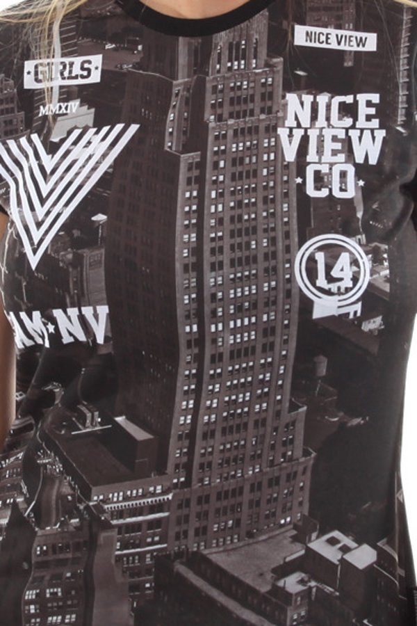 T-shirt Nice View Brand City czarny