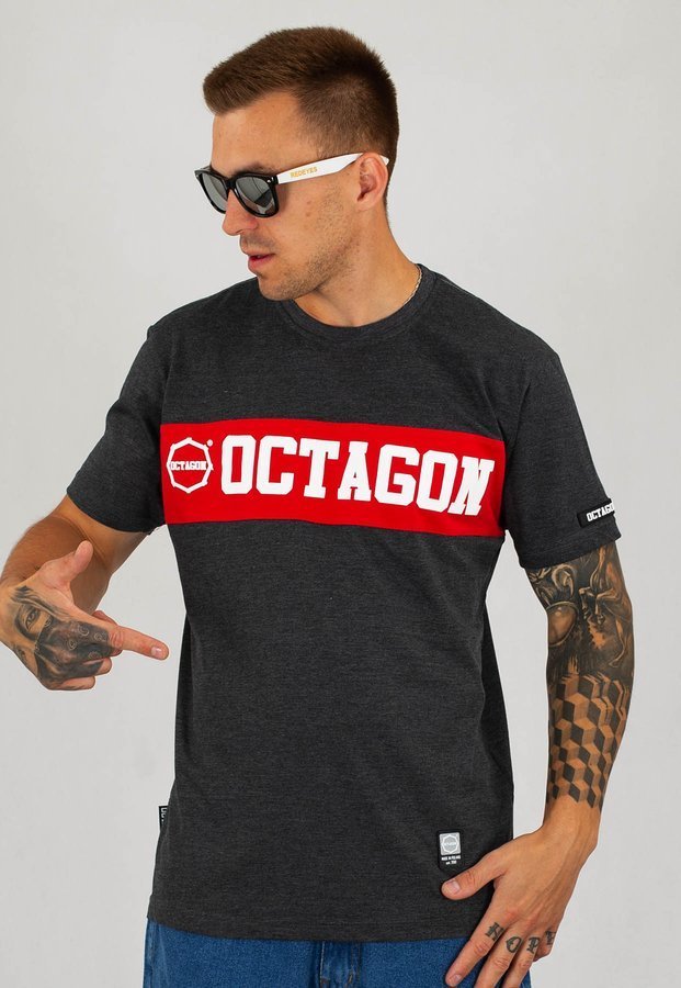 T-shirt Octagon Middle grafitowy