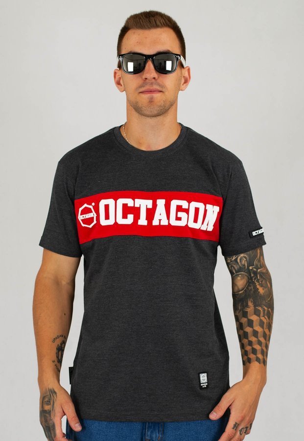 T-shirt Octagon Middle grafitowy