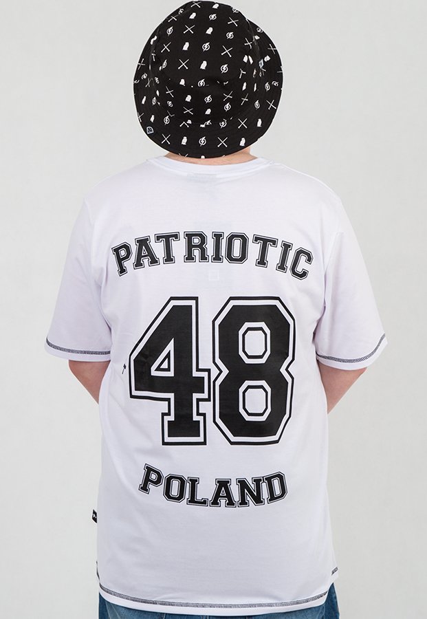 T-shirt Patriotic +48 biały
