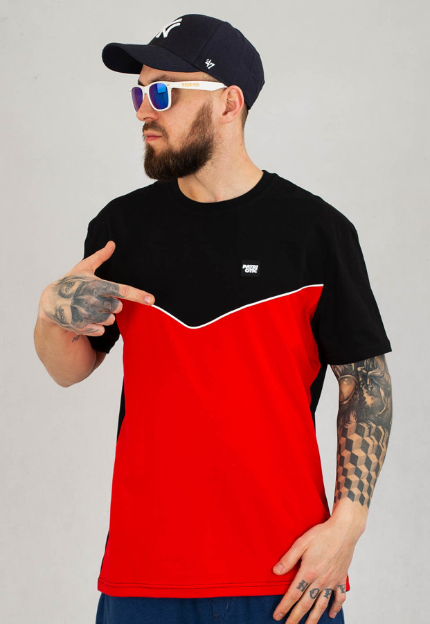 T-shirt Patriotic CLS Mini Trigonal czarno czerwony