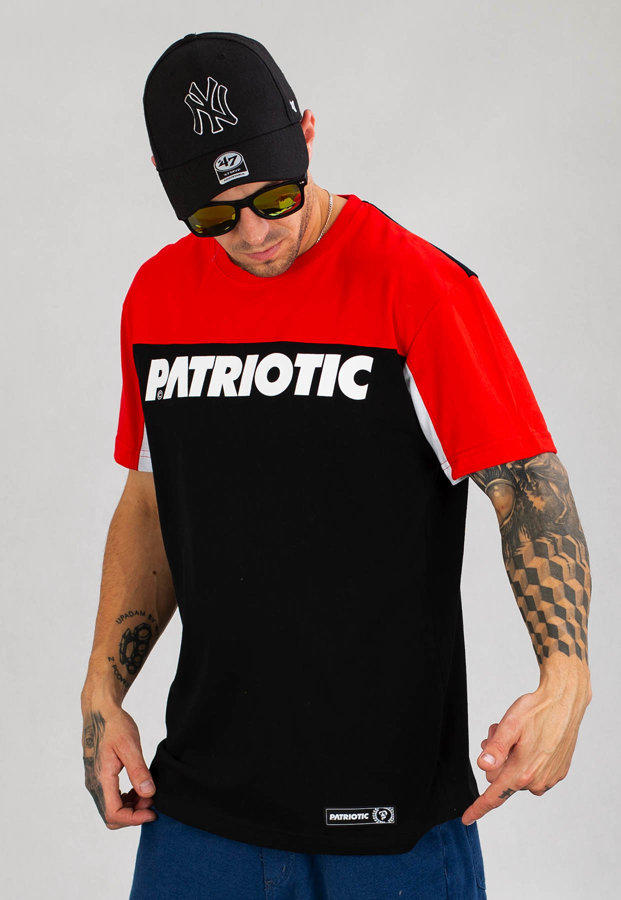 T-shirt Patriotic F-Shoulder biało czarno czerwony